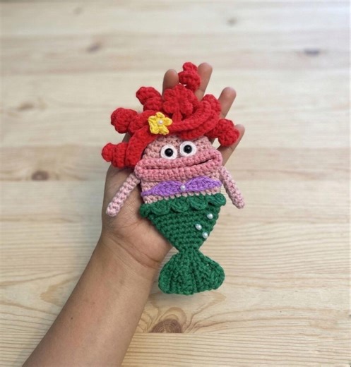Crochet Mermaid Car Key Holder Pattern: Amigurumi Monster Key Bag (PDF Download) - Etsy