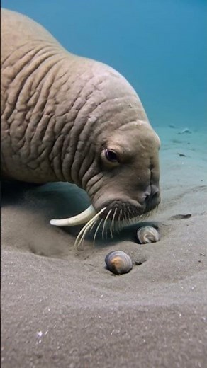 This is How Walruses Eat Without Biting #shorts #animals #wildlife #nature #ocean #walrus
