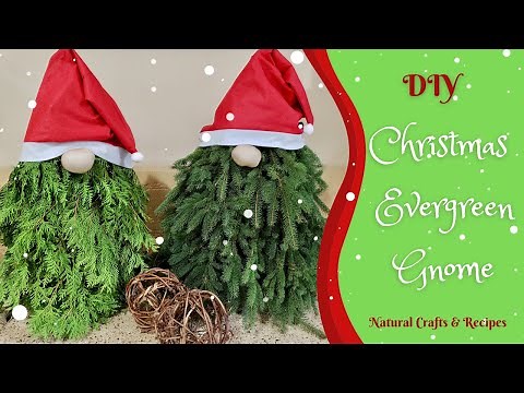 How to Make a Christmas Gnome with Evergreen Branches