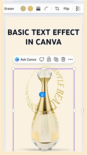 How to create circle text in Canva
