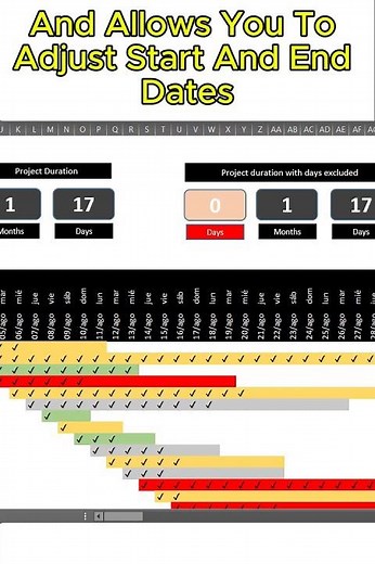 ✅ PROJECT SCHEDULE TEMPLATE IN EXCEL #shorts #projectmanagement #ganttchart