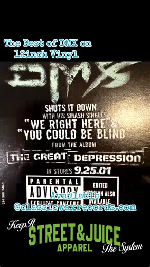 DMX 12inch Vinyl all available at www.classicwaxrecords.com #DMX | Classic Wax Records & Vintage