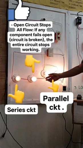 Bulbs 1 and 2 are connected in series, and bulbs 3 and 4 are connected in parallel, all controlled from one location.. #eim #juniorhighschool #electrician #electricalwork #electrician #BuhayGuro #tle | Garydaboy Estrada