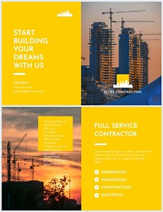 Residential Construction Bi-Fold Brochure Template