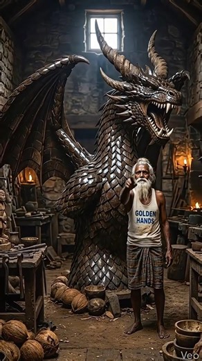 European Black Dragon - Amazing Dry Coconut Shell Carving #GoldenHands #BlackDragon #EuropeanDragon