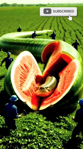 PythonTrappedInsideWatermelon #funny #animals #rescue #shorts