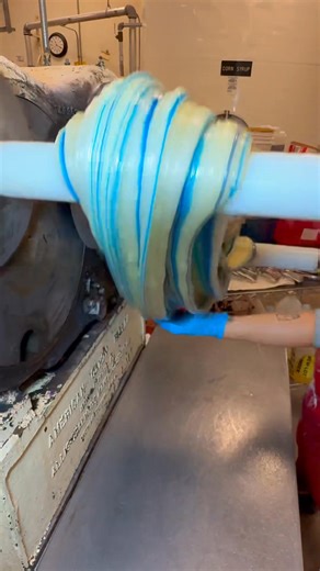 Blue Raspberry Taffy 💙 🩵 🍬 #taffy #candyfactory #yummy | Hammond's Candies since 1920