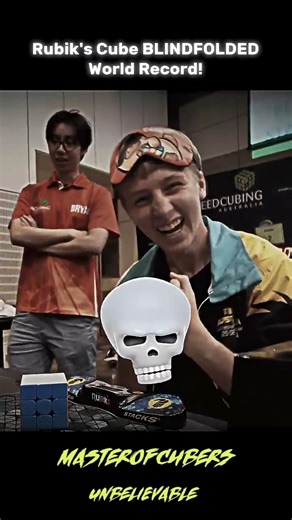 He Solved a Rubik’s Cube BLINDFOLDED 😳🧠 | Insane Memory Skills!#shorts #rubikscube