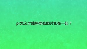pr怎么才能将两张照片和在一起？
