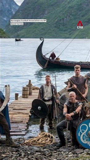 Norway football team poses as Vikings ahead of World Cup