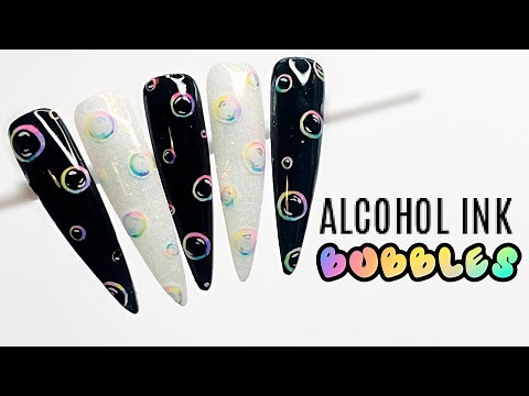 Alcohol Ink Bubbles | Cute Nail Art Design