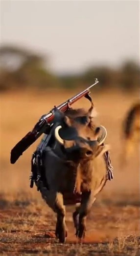 🤣 Armed warthog routines the lions 🦁 🐗 Watch the wild showdown #wildlife #nature #animals