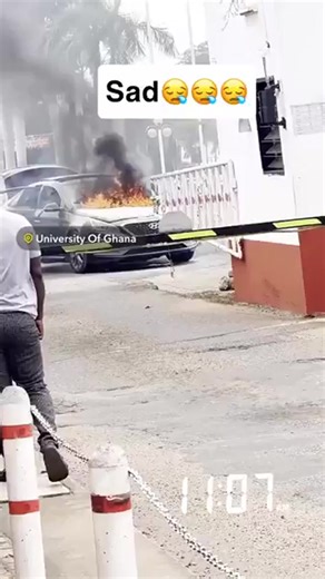 7.8K views · 37 reactions | Legon Campus: Hyundai salon car destroyed by fire at University of Ghana main gate. #TopRadio | Top Radio | Facebook