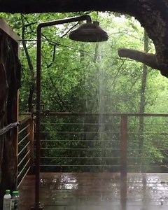 8.7K views · 357 reactions |  Ever tried an outdoor rain shower in a forest treehouse? @haarkon_ | Peaceful Experiences | Facebook