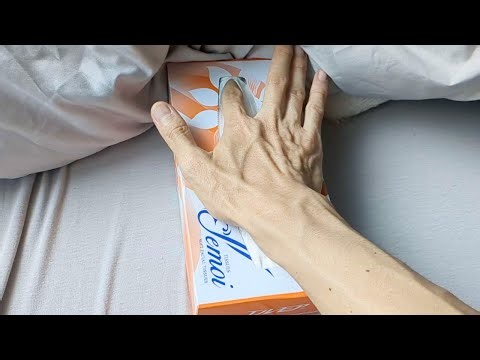 ASMR The sound of hands playing with a box of tissues for the first time