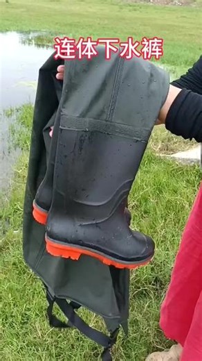 下水裤防水加厚连体半身雨裤鞋耐磨男女捕鱼裤子衣服全身水鞋皮叉