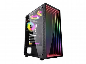 Bgears B-Optillusion Mid Tower ATX Glass Mirror LED Black Optical Illusion PC Gaming Computer Case ARGB LED - Newegg.com