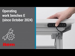How do I operate the electrically height-adjustable work benches E from item?