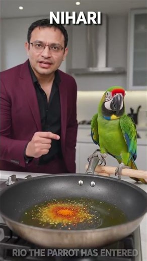 NIHARI🦜 Rio the Parrot — Repeats everything Khuram says, ruins every take#KitchenFails #ViralFood #P
