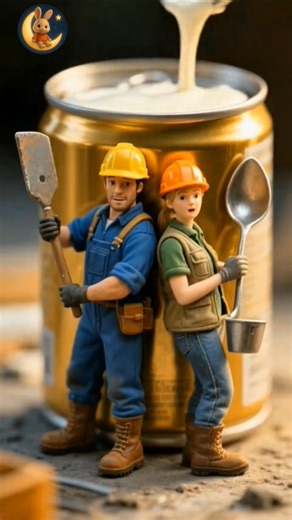 Mixing Cement from Sweetened. #miniature #miniaturecooking