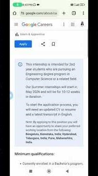 Google Summer Internship 2026 #internship #engineering #shorts #short #viral #google