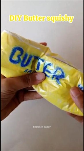 DIY Butter Squishy with Tissue : Easiest Method 💛🧈 #butter #shorts #squishy #diy #paperdiy #tissue
