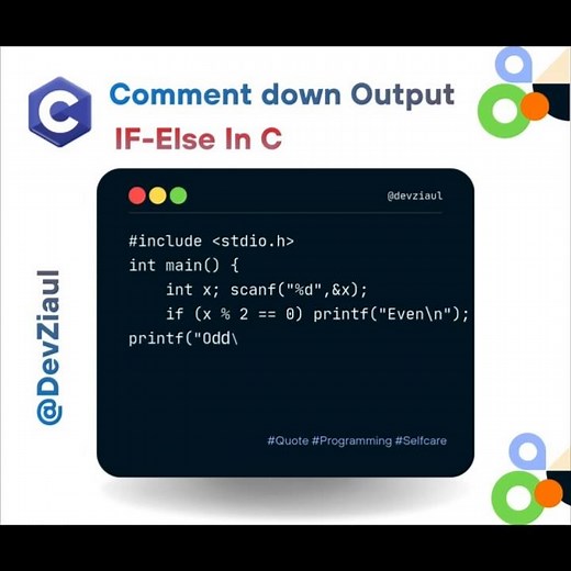 C Programming Basics | Check Even or Odd Using If-Else #shorts #coding #ifelse