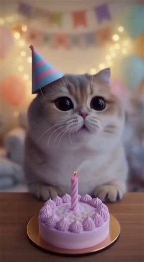 Happy Birthday to you! #cat #pets #birthday #cute#aivideo