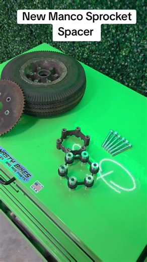 Something ive been working on for the old Mancos. A new sprocket spacer assembly to replace your old broken or missing one. This new assembly uses spacers with a wall 3x as thick made from spun 5052 aluminum not cast like original so it wont crumble apart. These are slightly longer than stock to make room for the beefier wider modern tires with no need to stack washers for clearance. Appreciate Mark from Klassic Kart Rescue loaning me this rate oem spacer to replicate for yall. Hope this helps s