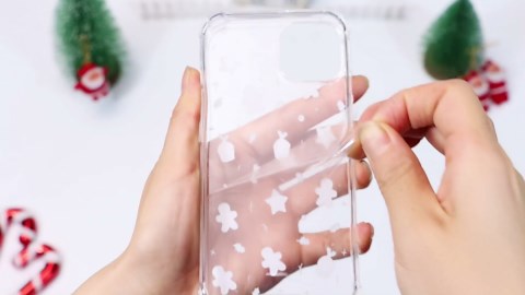 Christmas Phone Case for iPhone 17 6.3 inch with Screen Protector, Transparent Clear Cute Gingerbread Man Pattern Case Soft Slim TPU Shockproof Protective Cover for Women Men Kids
