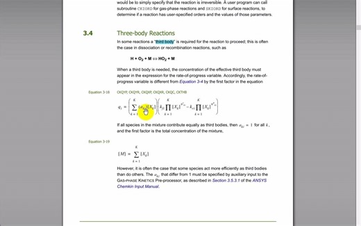 chemical kinetics- third body efficiency
