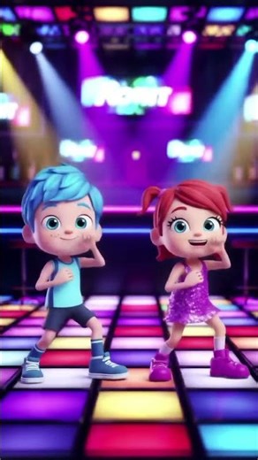 Funny Kids Dance in Disco Bar | 3D Cartoon Dance Party Animation