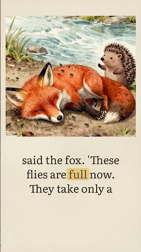 Read-Along: The Fox And The Hedgehog 📖 Learn to Read with Aesop's Fables #Shorts