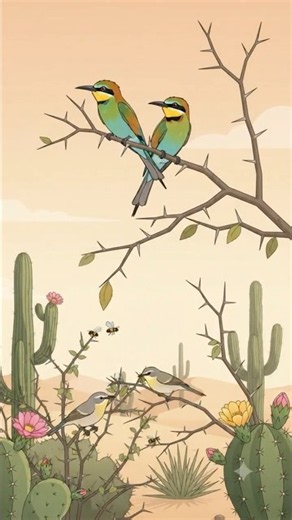 Sounds of Desert Birds 🏜️ | Cozy Ambience | Nature ASMR | No Talking