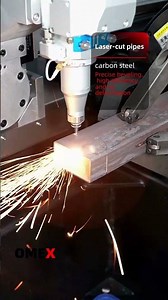 Watch how carbon steel rectangular tubes are beveled with laser precision. #cnc #cncmill #aluminum