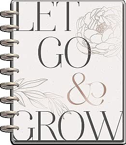 The Happy Planner Classic Sized 18 Month Planner - Sophisticated Florals Theme - July 2021- December 2022 - Vertical Layout - Monthly & Weekly Disc Bound Pages - 7" x 9.25"