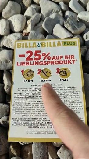 Clever Geld Billa Plus -25% sparen beim Einkauf mit Rabatt Sticker Pickerln