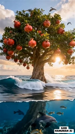 She Threw a Pomegranate Into the Sea… What Happened Next Will Make You Cry 😢🌊 #aishorts #pomegranate