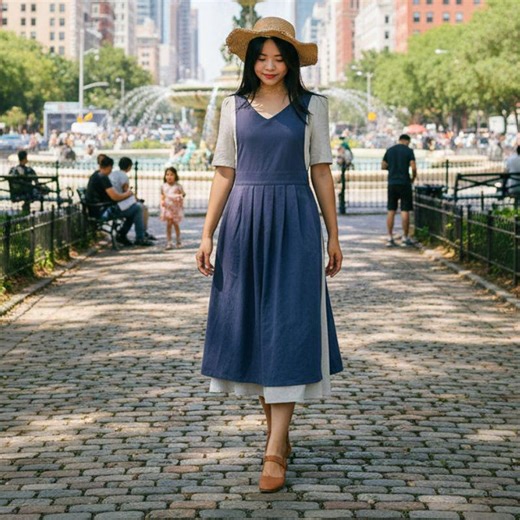 Women’s Cotton Pinafore Apron Dress | V-neck, Tie-back, Side Slits, Casual Wear - Etsy