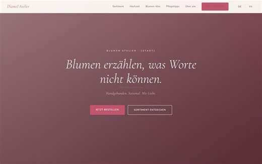 Florist Website Template Premium | Bloom | HTML CSS JS | 9 Pages Flower Shop Wedding