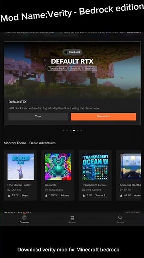 Download Verity Mod on Curse forge for minecraft bedrock