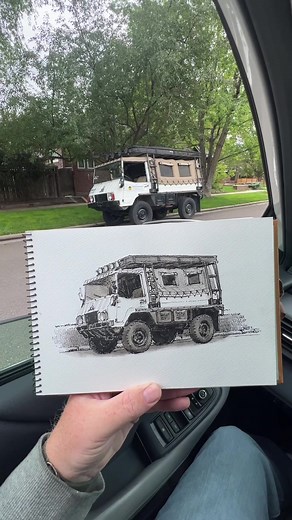 Sketching a Pinzgauer Overland Vehicle in Denver