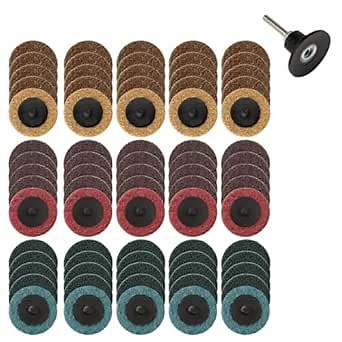 60Pcs Sanding Disc 2 Inch Nylon Quick Change Discs with 1/4" Holders for Die Grinder Surface Polish Burr Rust Paint Removal
