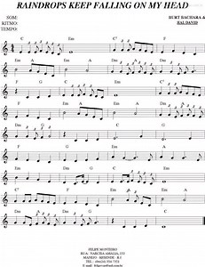 “Rain drops keep falling on my head” sheet music 🎼 #pianolessons #pianist #sheetmusic #pianocover | JayTee Syntax