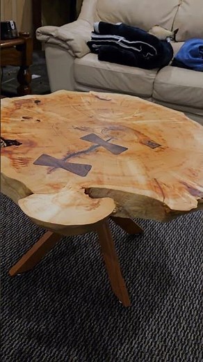 Walkaround of a Bowtied Live Edge Maple Coffee Table