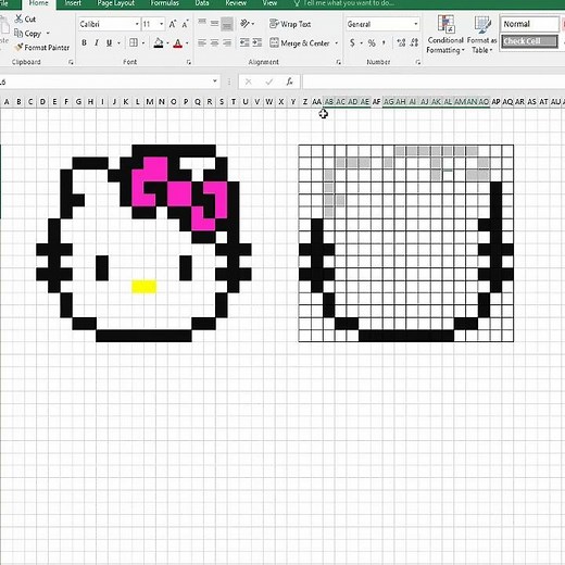 Drawing Hello Kitty In Microsoft Excel CHALLENGE