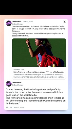|| Mirra Andreeva suffers meltdown ||