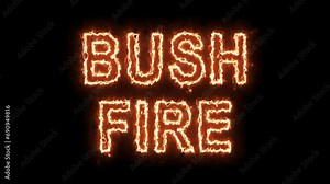 4K DCI Flaming Real Fire Text Torch Ignited Burning. Real Flames Ignited On A Black Background. Transparent Background Fire Visual Effect.