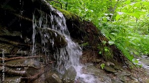 small creek or stream flowing off hillside in the blue ridge mountains just off the blue ride parkway