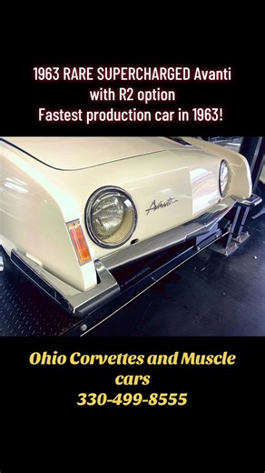 RARE SUPERCHARGED 1963 Avanti with R2 option Fastest production car in 1963! Previous owner had for 25 years Visit our website for more information & pictures. https://www.corvettesandmusclecars.com/ Ohio Corvettes and Muscle Cars 6788 Whipple Ave North Canton Ohio 44720 330-499-8555 #1963studebaker #musclecarsforsale #fyp #corvettesforsale #ohiocorvettesandmuscles
